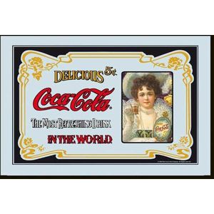 empireposter 648877 Coca Cola Vintage bedrukte spiegel met kunststof lijst, afmetingen 30 x 20 cm