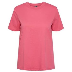 PIECES Pcria Ss Solid Tee Noos Bc T-shirt voor dames, roze (hot pink), M
