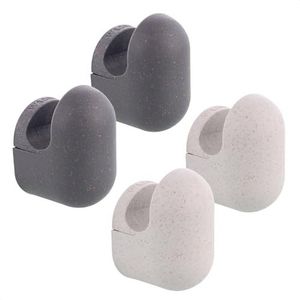 WAGNER - hooks4home - design wandhaken PILL 4st. set - 51 x 32 x 37 mm, gerecyclede organische kunststof, lichtgrijs/donkergrijs - Made in DE - 17041024