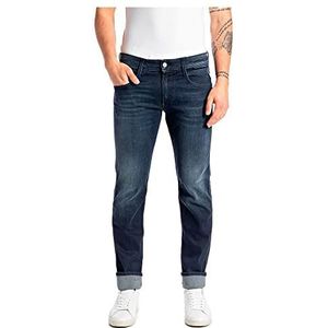 Replay Heren Jeans Anbass Slim-Fit met Power Stretch, Blauw (Dark Blue 007), 28W / 34L, Dark Blue 007, 28W x 34L