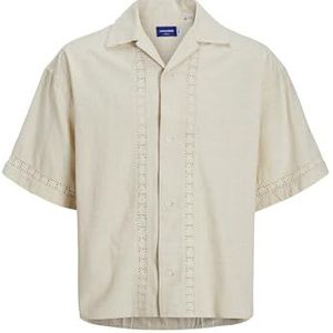 JACK & JONES - Overhemd - Wolwit - Comfort Fit - Halve Mouw