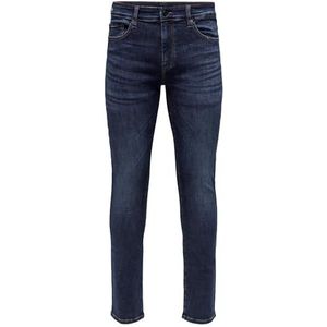 Only & Sons Jeans voor heren, Donker Denim Blauw, 28W / 32L