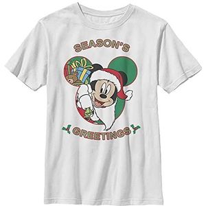 Disney Mickeys Greeting T-shirt voor jongens, wit, L