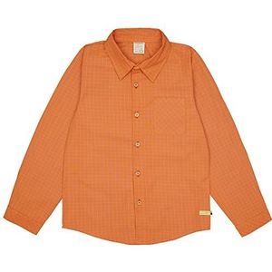 loud + proud Jongen fijn geruit, GOTS-gecertificeerd overhemd, Carrood, 86/92, karrood, 86/92 cm