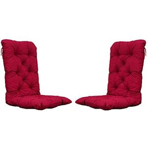 Chicreat Set van 2 high-back chairs, 120x50x8 cm Rood