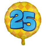 PD-Party 7042122 Gelukkig Folie Ballonnen Happy Balloons Viering Feest Decoraties - 25 Jaren, Goud/Geel, 46cm Lengte x 46cm Breedte x 46cm Hoogte