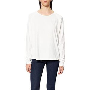 Camel Active Womenswear Basic T-shirt met lange mouwen voor dames, wit, XL