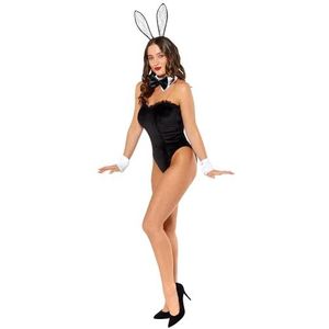 Amscan 9918968 - Dames Tuxedo Bunny Bodysuit met Collar Cuffs & Hoofdband Volwassenen Fancy Dress Costume Maat: 14-16