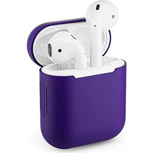 Beschermhoes voor Apple Airpods 1 silicone case airpod hoes precies passend (lila)