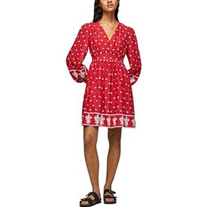 Pepe Jeans Batia-jurk voor dames, Rood (Studio Rood), L