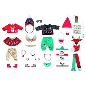 BABY born Adventskalender voor 43cm poppen - Gemakkelijk voor kleine handen, creatief spelen, promoot de emphatie & sociale vaardigheden - Vanaf 3+ jaar - Incl. Kerstmis truien, Santa hoed en meer