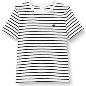 Petit Bateau T-shirts voor baby's, beige/blauw, 6 Maanden