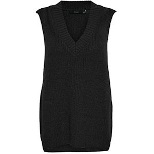 VERO MODA VMLEA SL Long Vest NOOS Pullunder, voor dames, V-hals, zwart, maat XS