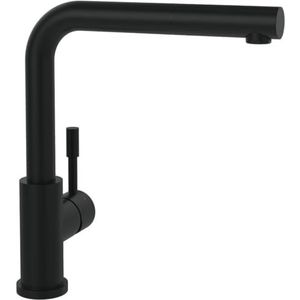 Villeroy & Boch Steel Shower Window keukenkraan, hoge druk, kraan keuken met uittrekbare douche en voorraammontage, spoelbakarmatuur waterbesparend, uitloop hoogte 272 mm, mat zwart