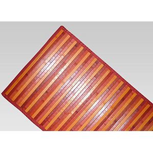BIANCHERIAWEB Vloerkleed van bamboe, degradè rood, keukenloper 50 x 100 cm, antislip, 100% bamboe, keukenloper van duurzaam materiaal, neemt geen vlekken op