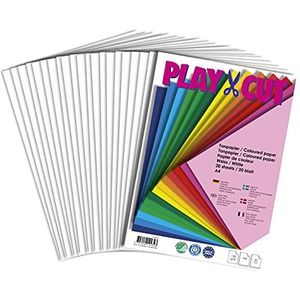 PLAY-CUT, Gekleurd papier, A4, 130 g/m2, wit, 20 vellen, effen kleur