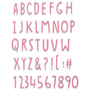Sizzix Thinlits stanssjabloon handgetekend alfabet van Jenna Rushforth, 665182, meerkleurig, eenheidsmaat