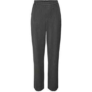 VERO MODA Vmmaya Mr Straight Solid Pant Noos broek voor dames, dark grey melange, (XS) W x 34L