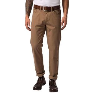 JP1880 - Chino - Camel - Katoen - Ritssluiting, Knoopsluiting, Riemlussen, Regular Pasvorm