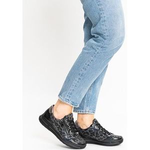 ara Osaka 2.0 sneakers voor dames, zwart, staal, grafiet, 44 EU breed, Zwart staal grafiet, 44 EU Breed