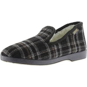 victoria Women 202001-WOMEN Espadrille WAMBA COMFORTABLE CHECKED PRINT FABRIC SLIPPER WITH CURVED LACE GRIS 39
