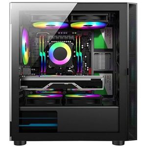 Machpower model PC en laptops Model Case Gaming 1 Fan Argb, 3 USB, Acrilyc Panel