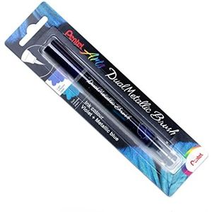 Pentel Dual Metallic Penseel Pen - Paars/Metallic Blauw-XGFH-DVX