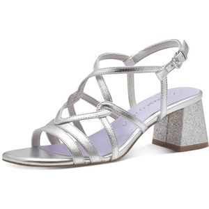 MARCO TOZZI Heeled Sandal by Guido Maria Kretschmer 2-28359-42 dames, Silver, 40 EU