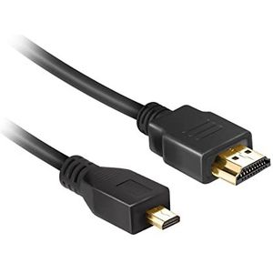 Ekon HDMI Micro HDMI 2.0-kabel, mannelijk, 3 meter, 4K Ultra HD en 3D-resoluties, vergulde stekker voor tv, projectoren, laptop, camera's, pc