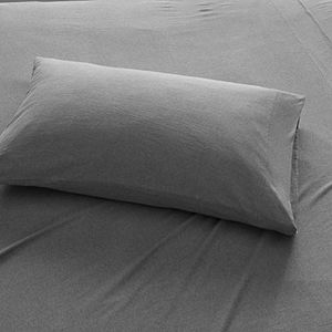 Heathered Twin Lakens, Casual Houtskool Laken, Bed Sheet Set 3-delig Inclusief Platte Lak, Hoeslaken & Kussensloop