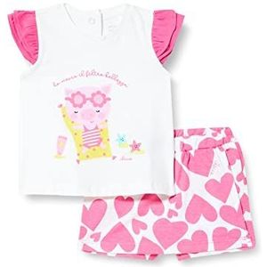 Chicco Set Van 2 T-Shirts En Shorts (2) baby-meisjes, Fuchsia (1), 9M, Design in Italië