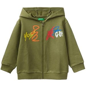 United Colors of Benetton Sweatshirt met capuchon voor kinderen en jongens, legergroen 313, 4 jaar