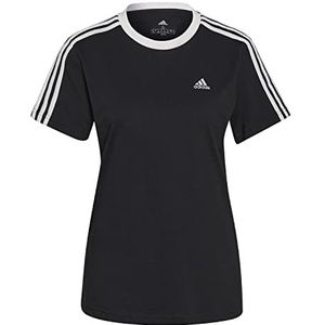 adidas Dames Essentials 3-Stripes Tee, Black/White, XS