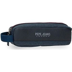 Pepe Jeans District pennenetui blauw 19 x 5 x 3,5 cm polyester