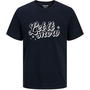 JACK & JONES Jjxmas Tekst Tee Ss Crew Neck, sky captain, L