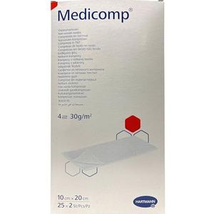 Medicomp - Steriel Gaaskompres - 4-laags - 10 x 20 cm - 50 Stuks