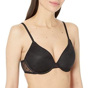 DKNY Dames monogram, mesh beha met volledige afdekking, zwart, 80C, zwart, 80C