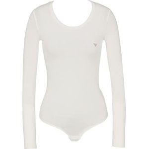 Emporio Armani Underwear Bodysuit voor dames, lange mouwen, pale crème, XL