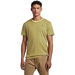 G-STAR RAW Heren Stripe T-shirt voor heren, meerkleurig (Leek Green/Avocado D23167-C339-G051), XL, meerkleurig (Leek Green/Avocado D23167-c339-g051), XL
