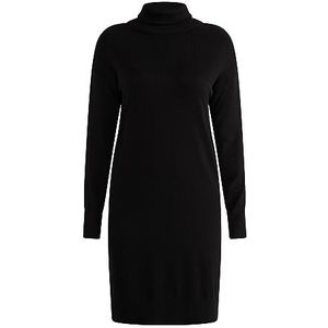 usha WHITE LABEL Gebreide damesjurk met lange mouwen midi 15624939-US05, zwart, XL/XXL, gebreide jurk met lange mouwen midi, XL/XXL