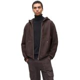 Karl Lagerfeld Jeans, Heren, Reg Patch Zip Hoodie, Regular Fit, Bruin, S