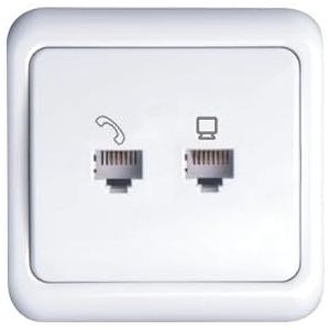 VoltShine Duitse combinatieschakelaar in elegant design in wit – ideaal voor elke sfeer, praktische en slanke bediening van het licht – perfect voor je huis.