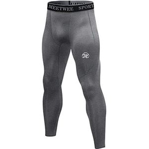 MEETWEE Compressiebroek Heren Sport Leggings Lange Hardloopbroek Ademend Functioneel Ondergoed Tights Ondergoed
