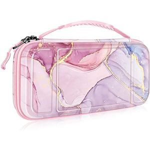 Fintie Carry Case voor Nintendo Switch/Switch Oled - [Schokbestendig] Harde Hoes Beschermhoes Draagbare tas met 10 kaartsleuven binnenzak voor Switch Console Joy-Con accessoires, (Z-Glorieus Marmer)