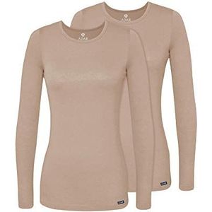 Adar Onder schrobt voor Dames 2 Pack - Lang Mouw Onder schrobt Comfort Tee - 2902 - Khaki - 2X