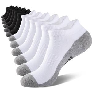 eallco Mens Ankle Socks Low Cut Athletic Cushioned Running Tab Socks 6 Pack
