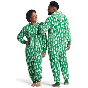 Little Blue House Familie fleece jumpsuits met capuchon, onesie, kerstbomen, klein, Kerstbomen, S