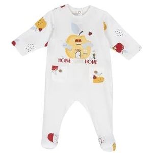 Chicco Katoenen rompertje met voet, pyjama voor kinderen en pasgeborenen, uniseks, Natuurlijk bedrukt, 6 Maanden