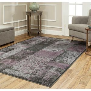 Safavieh Modern tapijt, PAR100, geweven viscose, houtskool grijs/meerkleurig, 120 x 180 cm
