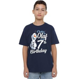 Frozen Chillin Like Olaf 7e verjaardag unisex kinderen T-shirt, marineblauw, 3-4 jaar, marineblauw, 3-4 jaar
